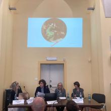 Un momento dell'intervento del dottor Martina