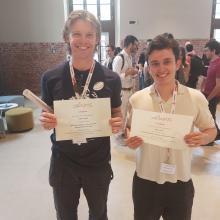 I Vincitori del Poster Award. Da sinistra: Robert Cantwell (University of Cambridge, UK) e Diego Serrano Ortega (Universidad Carlos III di Madrid, Spagna)