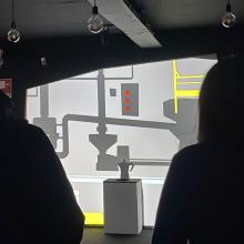 Un momento della visita al MOCA