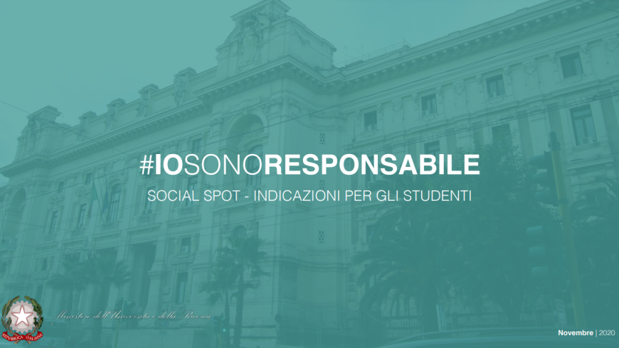 Il MUR lancia la campagna #IoSonoResponsabile